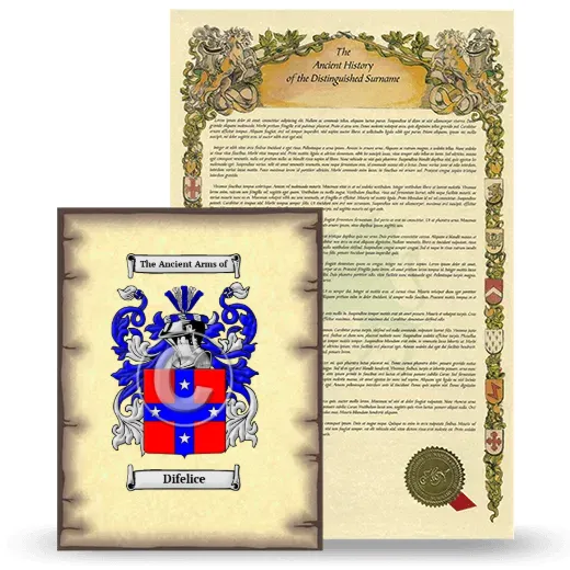 Difelice Coat of Arms and Surname History Package