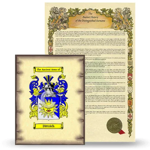 Dittrich Coat of Arms and Surname History Package