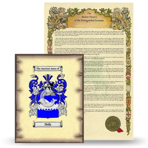 Dolz Coat of Arms and Surname History Package
