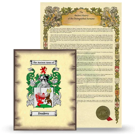 Donlevy Coat of Arms and Surname History Package