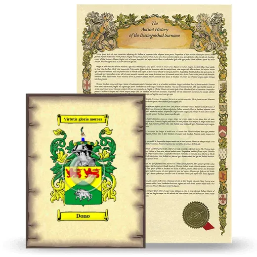 Dono Coat of Arms and Surname History Package