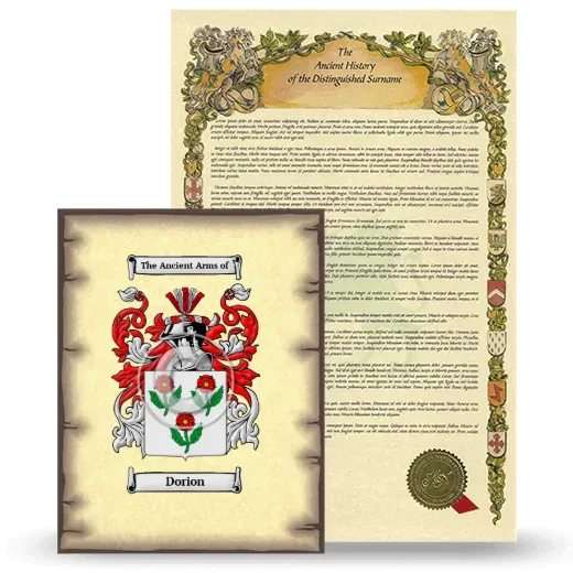 Dorion Coat of Arms and Surname History Package