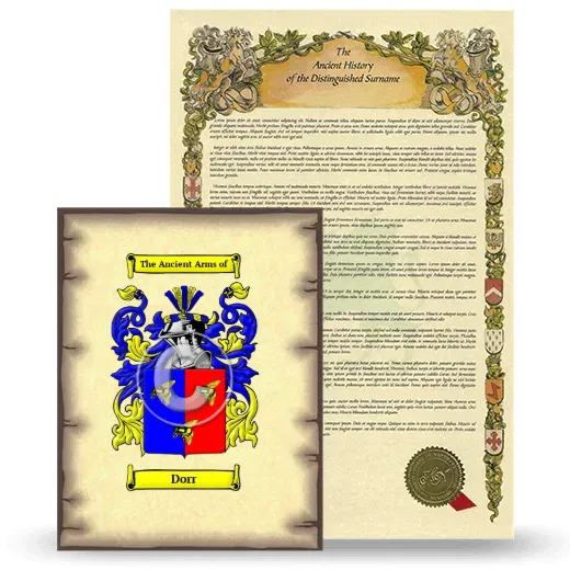 Dorr Coat of Arms and Surname History Package