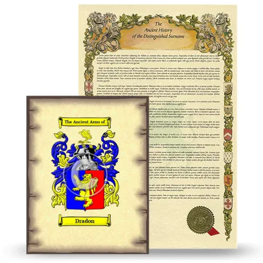 Dradon Coat of Arms and Surname History Package