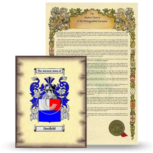 Dreifeld Coat of Arms and Surname History Package