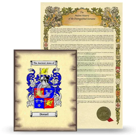 Drexel Coat of Arms and Surname History Package