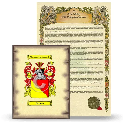 Droste Coat of Arms and Surname History Package