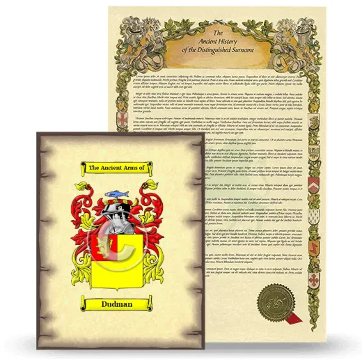 Dudman Coat of Arms and Surname History Package