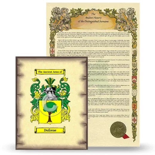 Dufrene Coat of Arms and Surname History Package