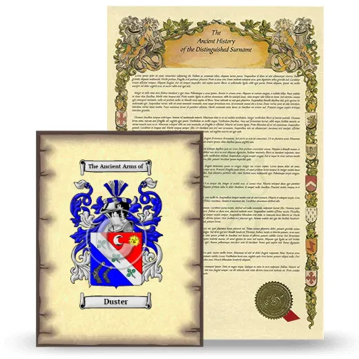 Duster Coat of Arms and Surname History Package