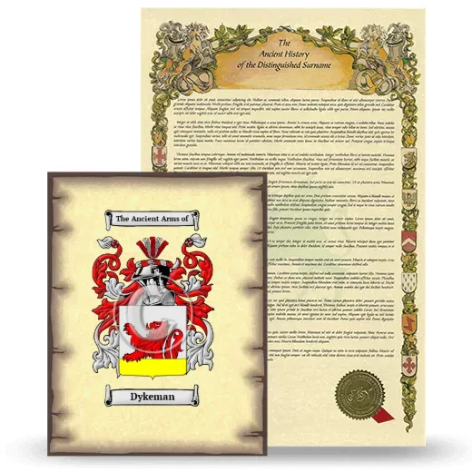 Dykeman Coat of Arms and Surname History Package