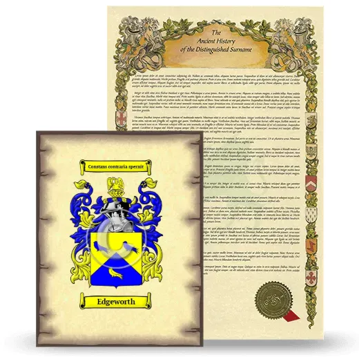 Edgeworth Coat of Arms and Surname History Package