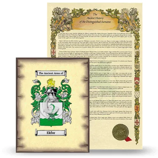 Ekfur Coat of Arms and Surname History Package