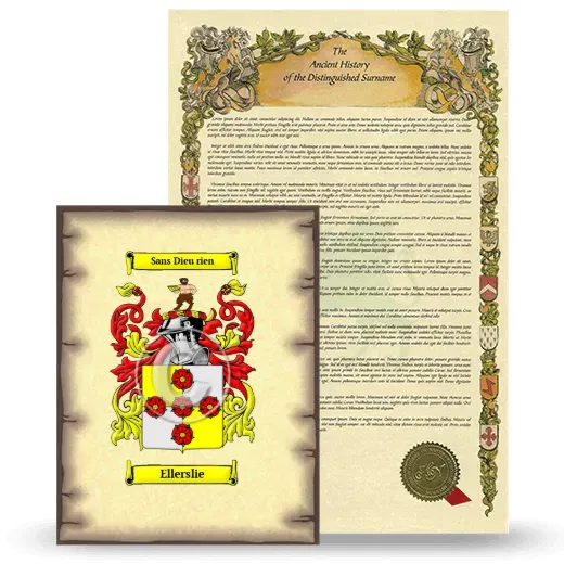 Ellerslie Coat of Arms and Surname History Package