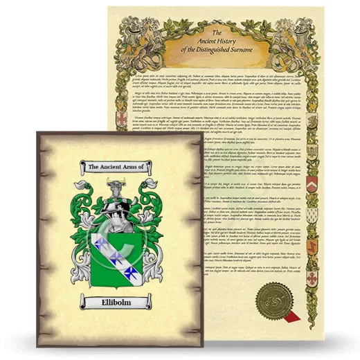 Ellibolm Coat of Arms and Surname History Package