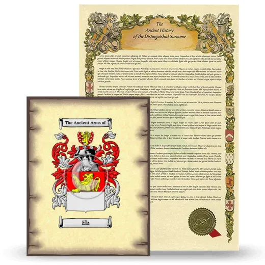Elz Coat of Arms and Surname History Package