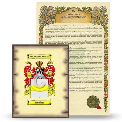 Escalera Coat of Arms and Surname History Package
