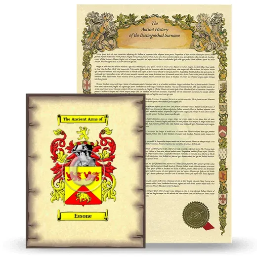 Essone Coat of Arms and Surname History Package
