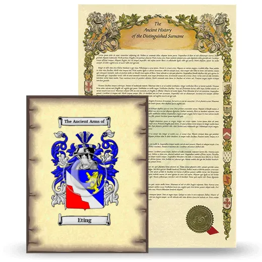 Eting Coat of Arms and Surname History Package