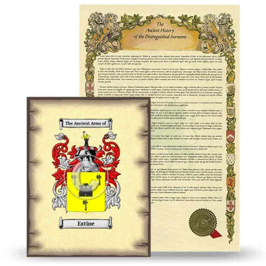 Extine Coat of Arms and Surname History Package