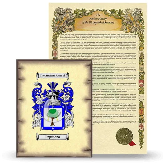 Ezpinoza Coat of Arms and Surname History Package