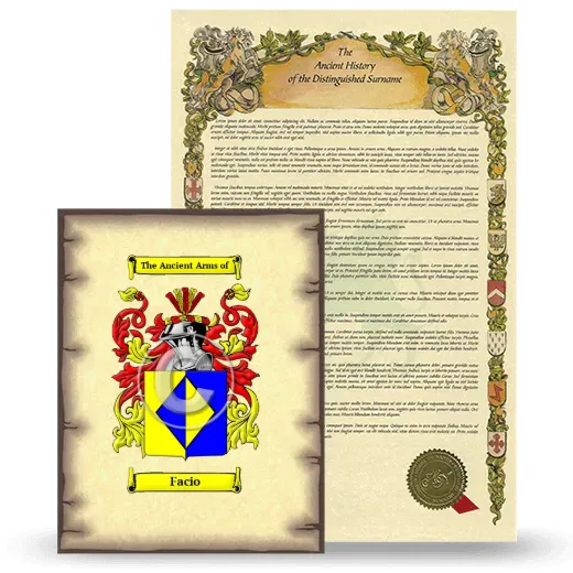 Facio Coat of Arms and Surname History Package