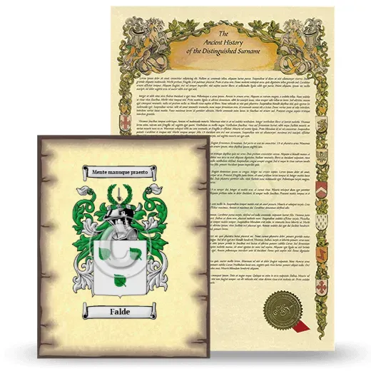 Falde Coat of Arms and Surname History Package