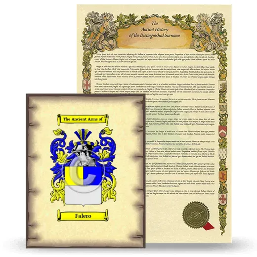 Falero Coat of Arms and Surname History Package