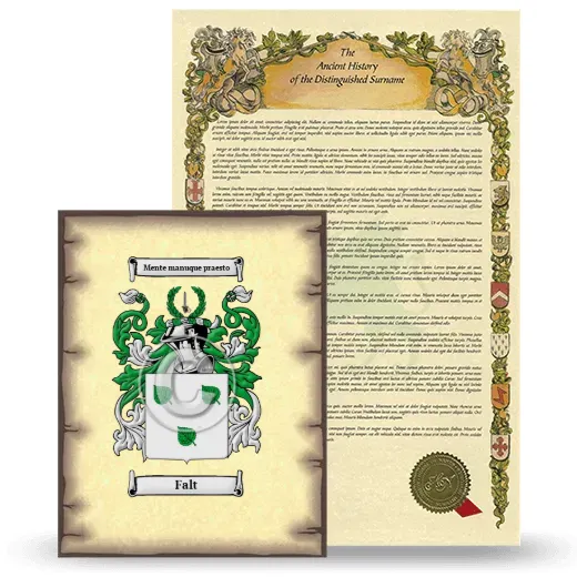 Falt Coat of Arms and Surname History Package