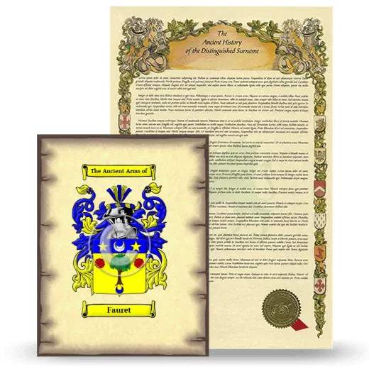 Fauret Coat of Arms and Surname History Package