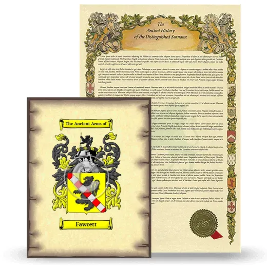 Fawcett Coat of Arms and Surname History Package