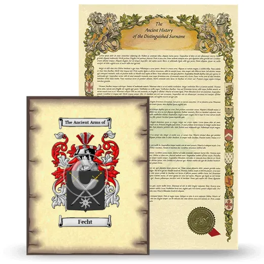 Fecht Coat of Arms and Surname History Package