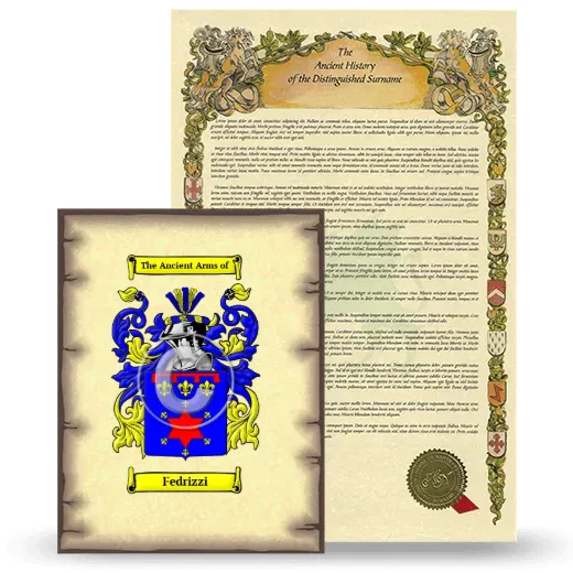 Fedrizzi Coat of Arms and Surname History Package