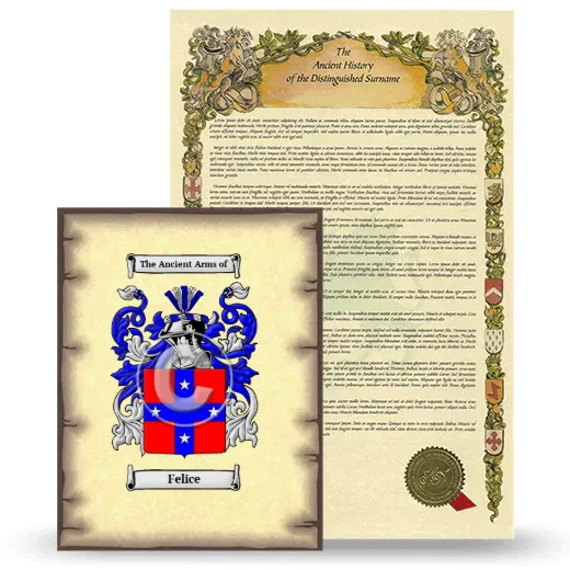 Felice Coat of Arms and Surname History Package