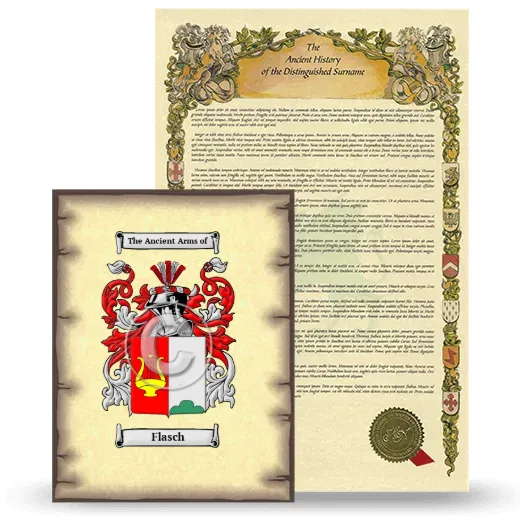 Flasch Coat of Arms and Surname History Package