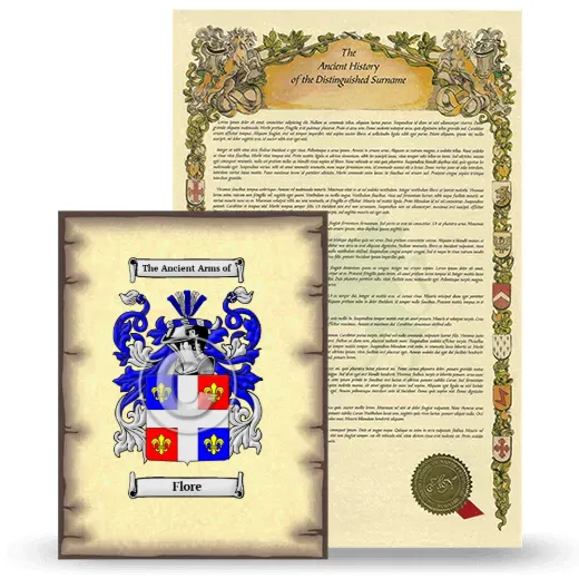 Flore Coat of Arms and Surname History Package