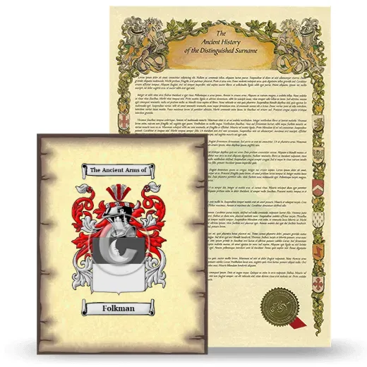 Folkman Coat of Arms and Surname History Package
