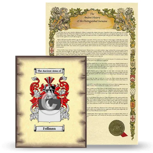 Follman Coat of Arms and Surname History Package