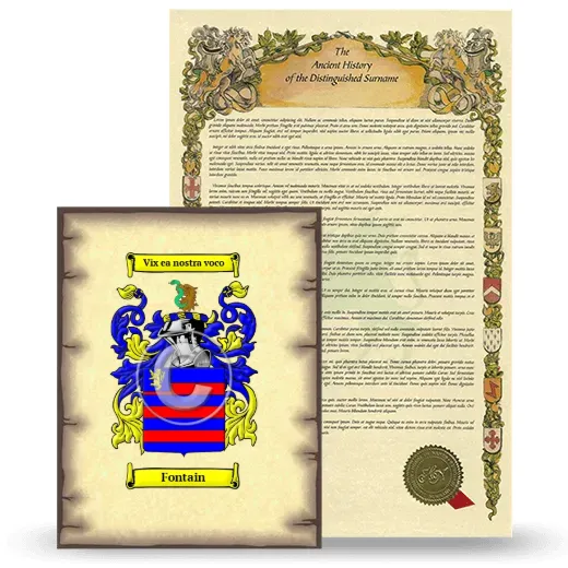 Fontain Coat of Arms and Surname History Package