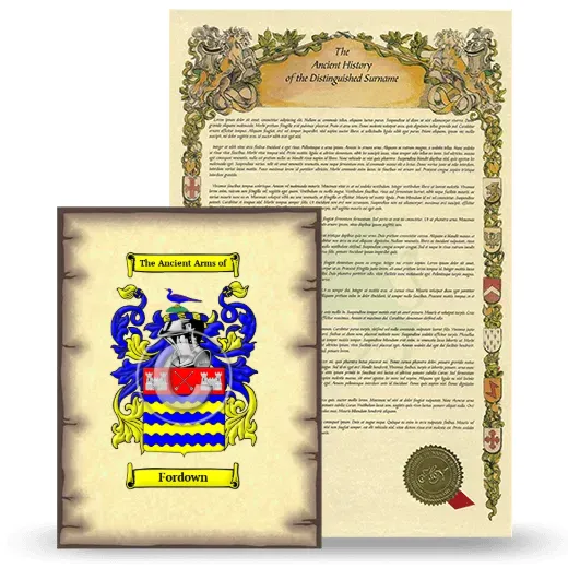 Fordown Coat of Arms and Surname History Package