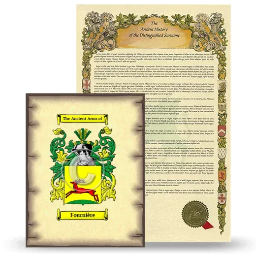 Fournière Coat of Arms and Surname History Package