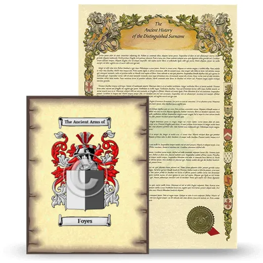 Foyes Coat of Arms and Surname History Package