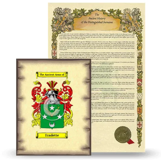 Fradette Coat of Arms and Surname History Package