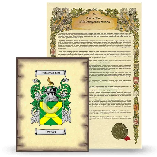 Franks Coat of Arms and Surname History Package