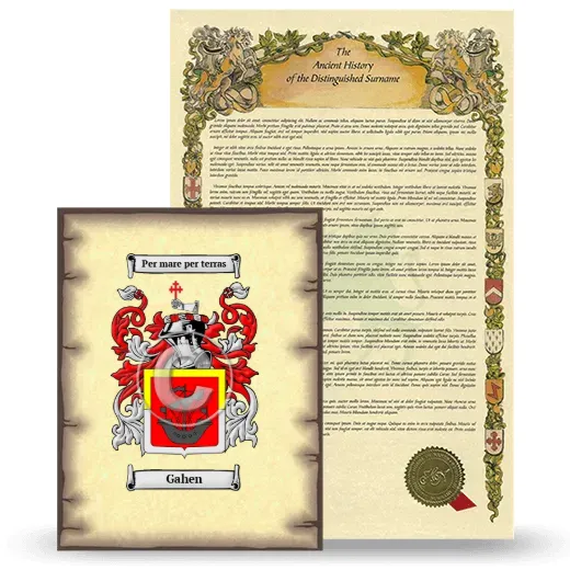 Gahen Coat of Arms and Surname History Package