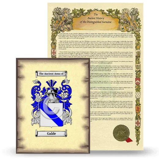 Galde Coat of Arms and Surname History Package
