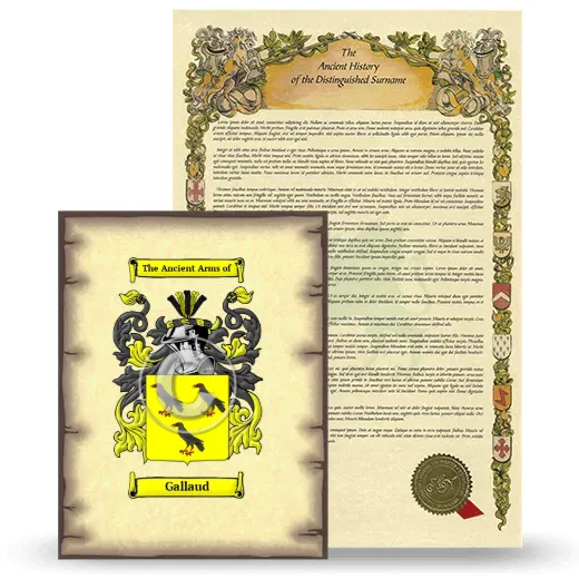Gallaud Coat of Arms and Surname History Package
