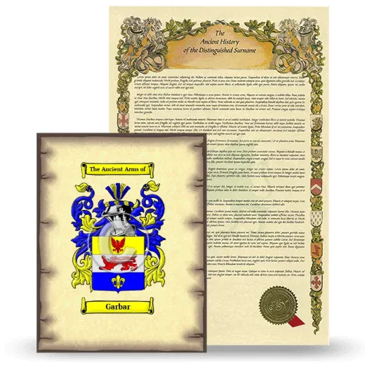 Garbar Coat of Arms and Surname History Package