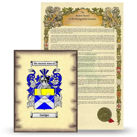 Garigu Coat of Arms and Surname History Package