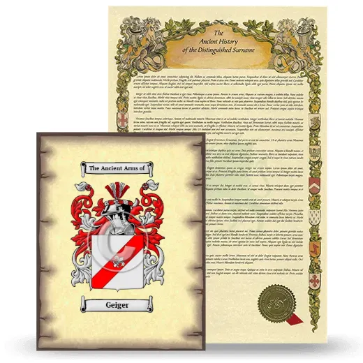 Geiger Coat of Arms and Surname History Package